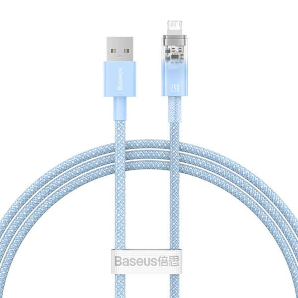 Greitojo įkrovimo laidas Baseus Explorer USB-Lightning 2,4A 1M (mėlynas) - Image 2