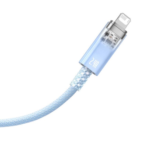 Greitojo įkrovimo laidas Baseus Explorer USB-Lightning 2,4A 1M (mėlynas) - Image 5