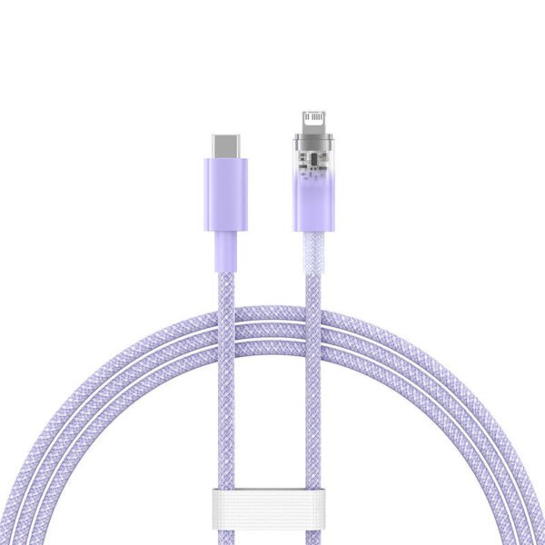 Greitojo įkrovimo laidas Baseus USB-C į Lightning Explorer serijos 1 m, 20 W (violetinis) - Image 3