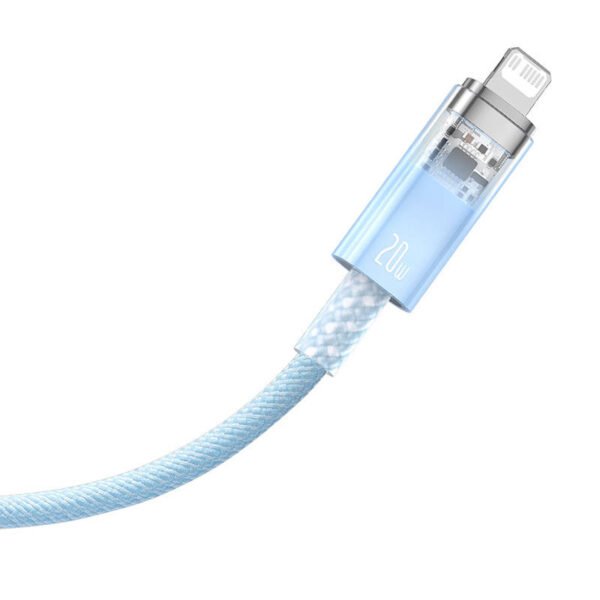 Greitojo įkrovimo laidas Baseus USB-C į Lightning Explorer Series 2 m, 20 W (mėlynas) - Image 4