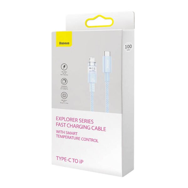 Greitojo įkrovimo laidas Baseus USB-C į Lightning Explorer Series 2 m, 20 W (mėlynas) - Image 9