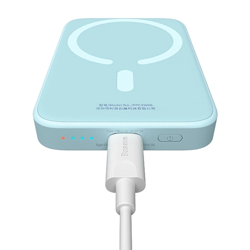 Išorinė baterija Baseus Magnetic Mini 6000 mAh, USB-C 20 W, MagSafe (mėlynas) - Image 8