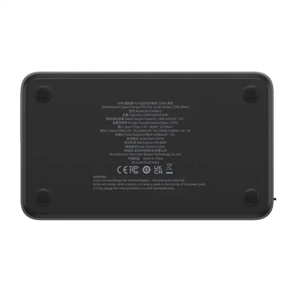 Automobilio startuoklis Baseus Black Super Energy Pro+ 1200A (juodas) - Image 3