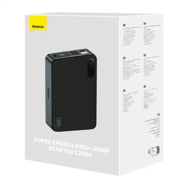 Automobilio startuoklis Baseus Black Super Energy Pro+ 1200A (juodas) - Image 9