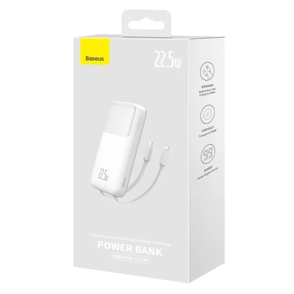 Išorinė baterija Baseus Comet 10000 mAh, 22.5 W (baltas) - Image 7