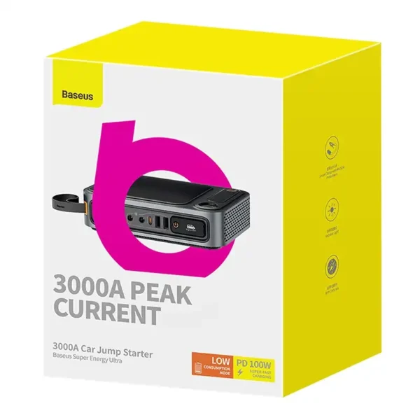 Powerbank/Automobilio startuoklis Baseus Super Energy Ultra, 3000A (juodas) - Image 7