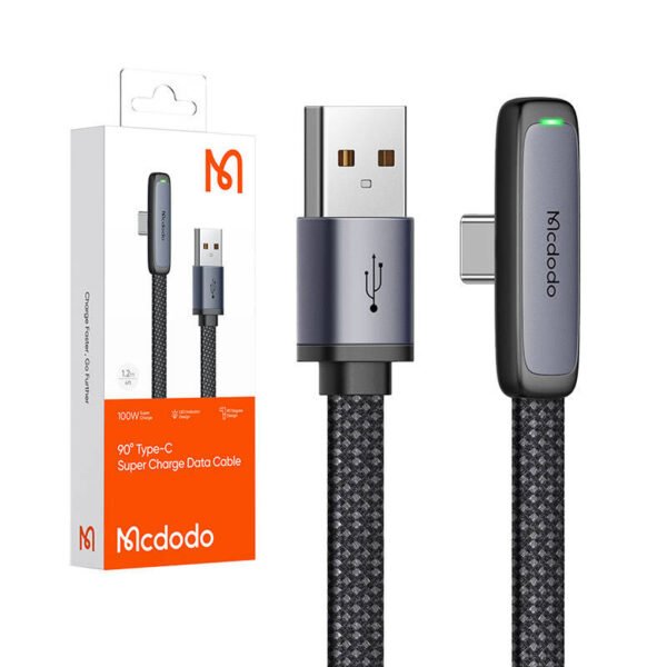 USB ir USB-C kabelis Mcdodo CA-3340 6A 90 laipsnių 1,2 m - Image 2