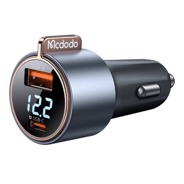 Mcodo CC-5670 75W skaitmeninis ekranas PD 1*USB-A 1*USB-C automobilinis įkroviklis - Image 2