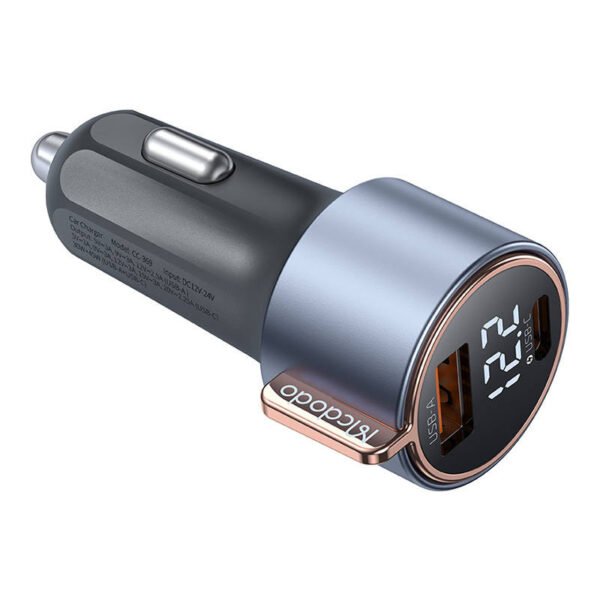 Mcodo CC-5670 75W skaitmeninis ekranas PD 1*USB-A 1*USB-C automobilinis įkroviklis - Image 4
