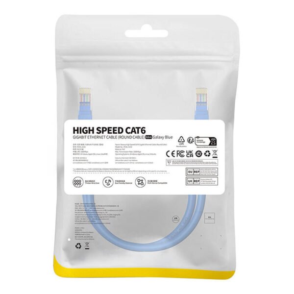 Apvalus kabelis Baseus Ethernet RJ45, Cat.6, 0,5m (mėlynas) - Image 10
