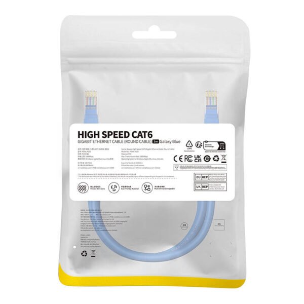 Apvalus kabelis Baseus Ethernet RJ45, Cat.6, 1m (mėlynas) - Image 10