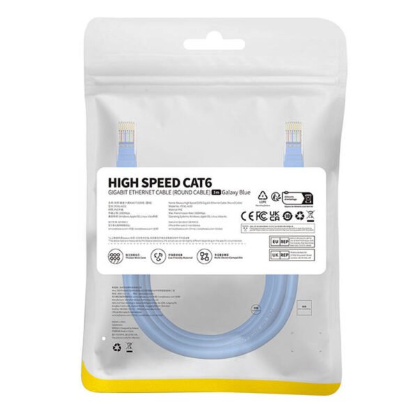 Apvalus kabelis Baseus Ethernet RJ45, Cat.6, 3m (mėlynas) - Image 10