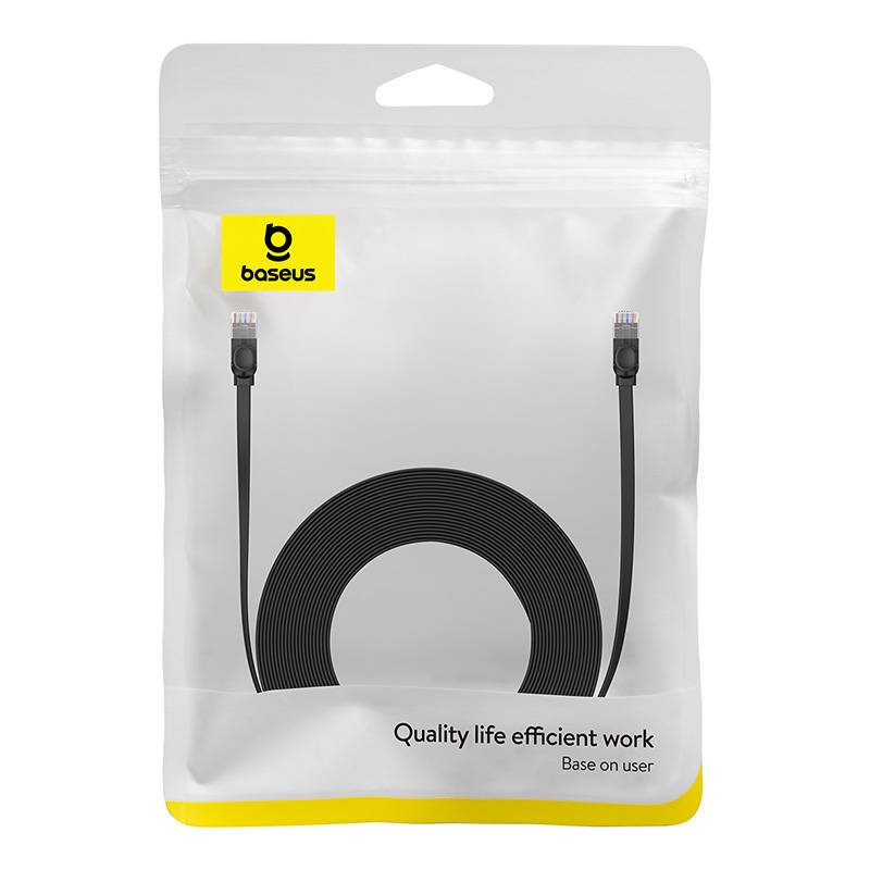 Plokščias kabelis Baseus Ethernet RJ45, Cat.6, 12m (juodas) - Image 8