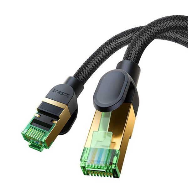 Apsuktas tinklo kabelis Cat.8 Baseus Ethernet RJ45, 40Gbps, 2m (juodas) - Image 6