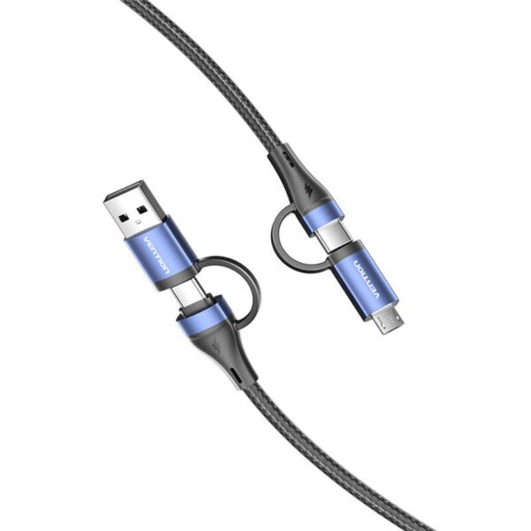 Kabelis 4in1 USB 2.0 Vention CTLLH 2 m (juodas) - Image 2