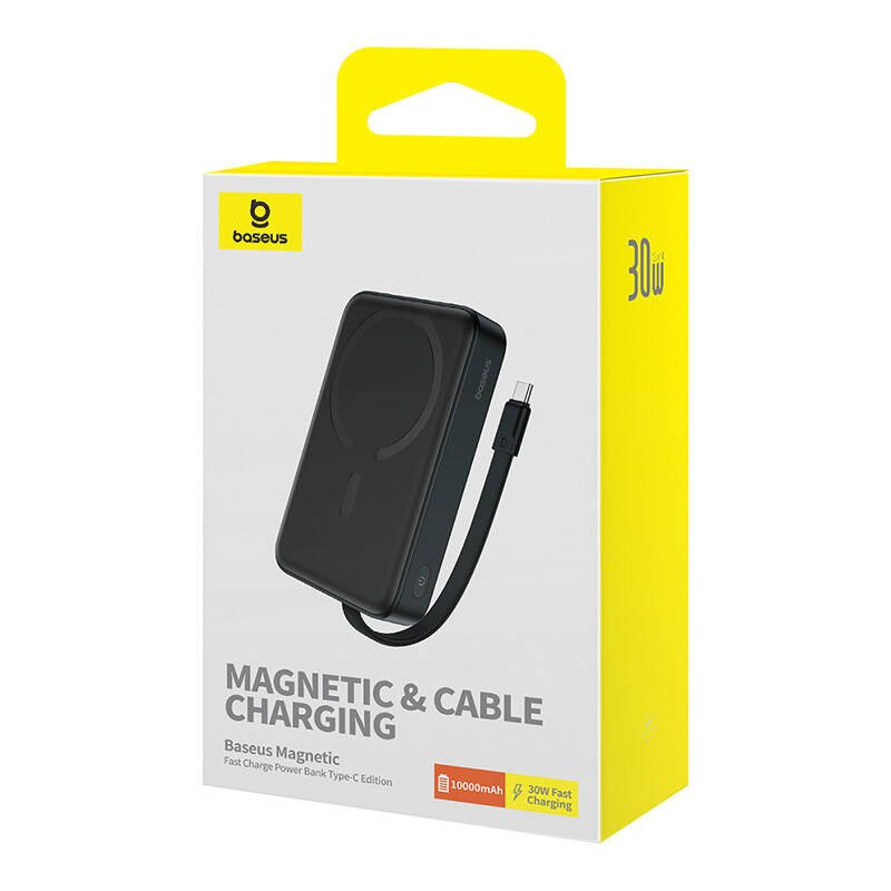 Išorinė baterija Baseus Magnetic Mini 10000 mAh, USB-C 30W MagSafe (juoda) - Image 8