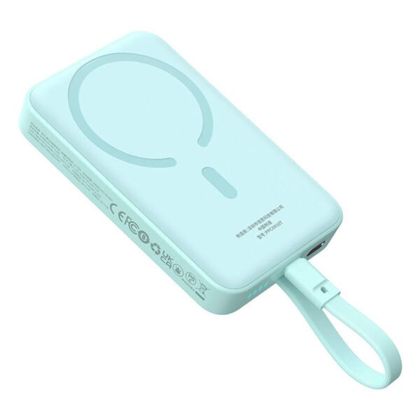 Išorinė baterija Baseus Magnetic Mini 10000 mAh, USB-C 30W MagSafe (mėlyna) - Image 3