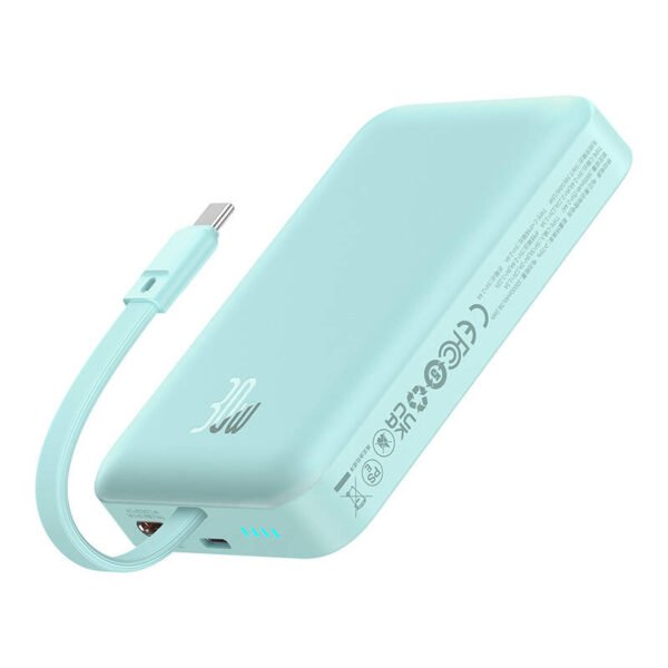 Išorinė baterija Baseus Magnetic Mini 10000 mAh, USB-C 30W MagSafe (mėlyna) - Image 5