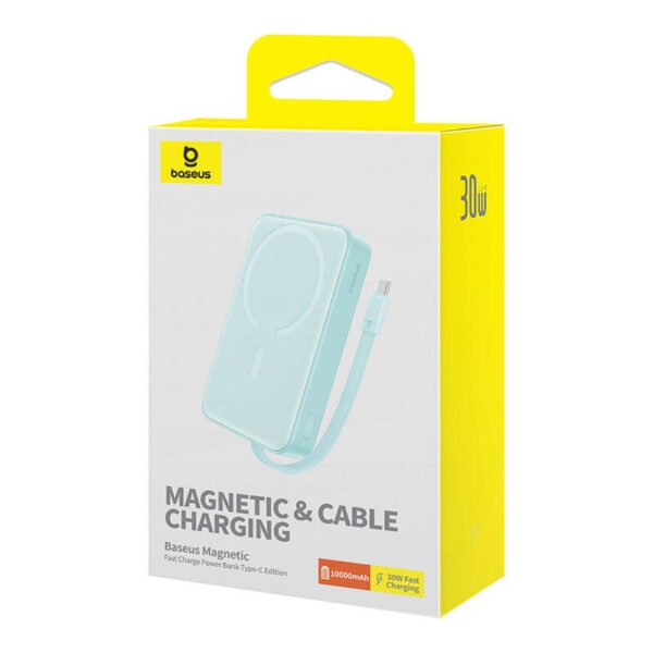 Išorinė baterija Baseus Magnetic Mini 10000 mAh, USB-C 30W MagSafe (mėlyna) - Image 7