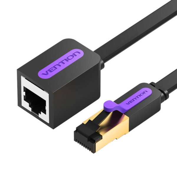 Tinklo kabelio pratęsimas CAT7 Vention ICBBG RJ45 Ethernet 10Gbps 1,5m (Juodas) - Image 2
