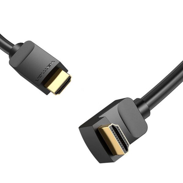 HDMI 2.0 kabelis Vention AARBH 2m, kampuotas 90°, 4K 60Hz (Juodas) - Image 4