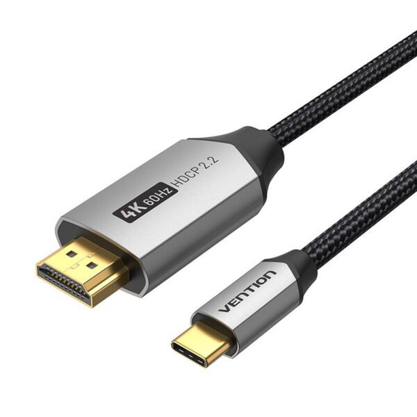 USB-C į HDMI 2.0 kabelis Vention CRBBF 1m, 4K 60Hz (Juodas) - Image 3