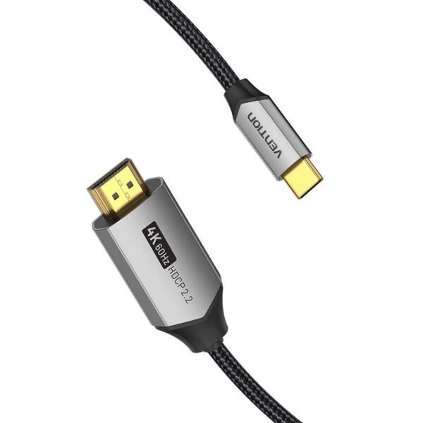 USB-C į HDMI 2.0 kabelis Vention CRBBH 2m, 4K 60Hz (Juodas) - Image 4