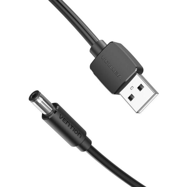 Galingumo kabelis USB 2.0 į DC 5.5mm barrel jungtį 5V Vention CEYBF 1m (juodas) - Image 3