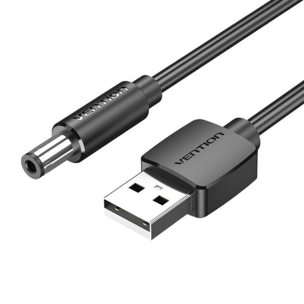 Galingumo kabelis USB 2.0 į DC 5.5mm barrel jungtį 5V Vention CEYBF 1m (juodas) - Image 4