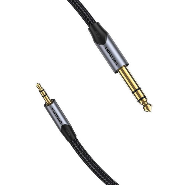 Garso kabelis 3,5 mm TRS į 6,35 mm Vention BAUHH 2 m pilkos spalvos - Image 3