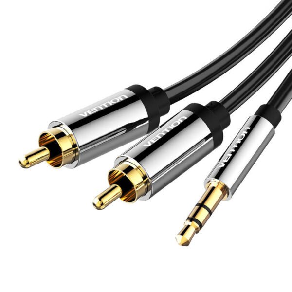 Garso kabelis 3,5 mm į 2x RCA Vention BCFBI 3 m juodas - Image 2