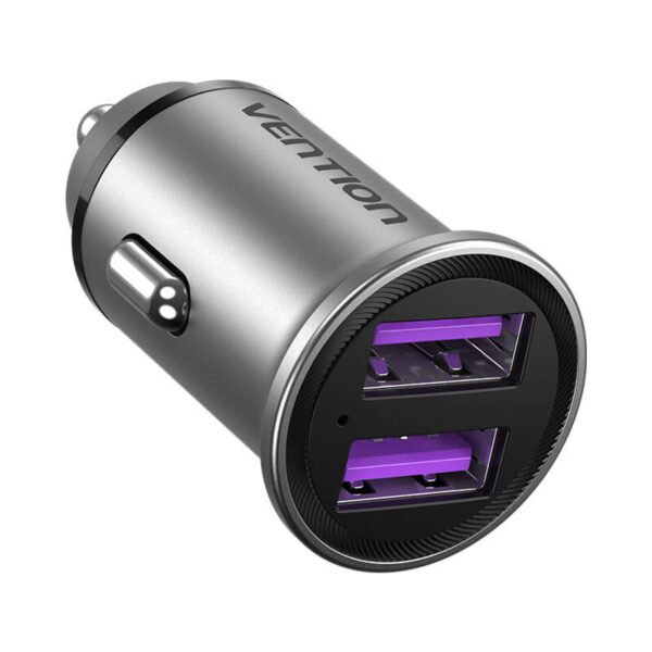 Automobilinis įkroviklis 2x USB Vention FFEH0 30W Pilka - Image 2