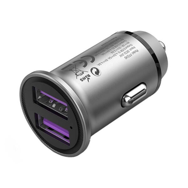 Automobilinis įkroviklis 2x USB Vention FFEH0 30W Pilka - Image 4