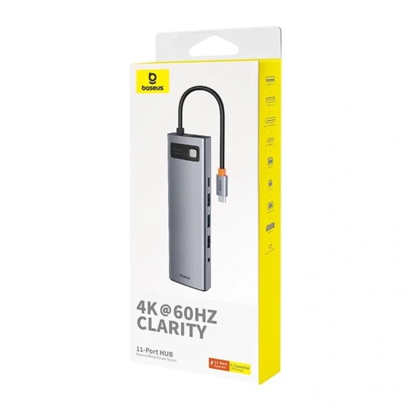 11in1 Hubas Baseus StarJoy Metal Glam serija, USB-C į HDMI + VGA + 3 x USB 3.0 + USB 2.0 + USB-C PD + RJ45 + SD/TF + 3,5mm - Image 5