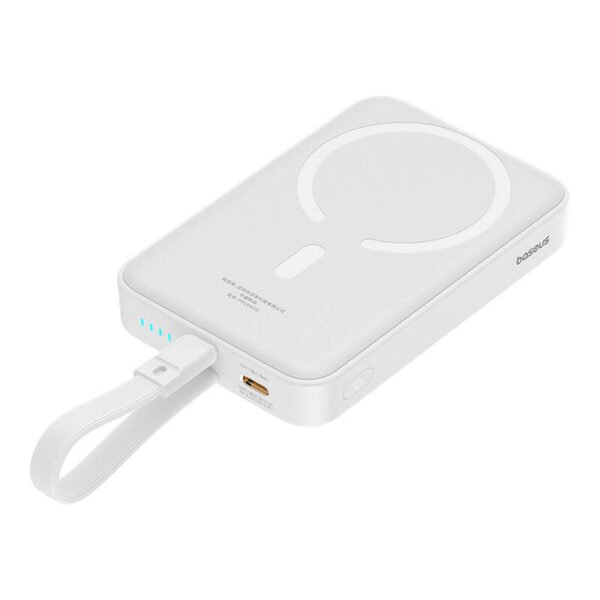 Išorinė baterija Baseus Magnetic Mini 10000 mAh, Lightning 20W MagSafe (balta) - Image 3