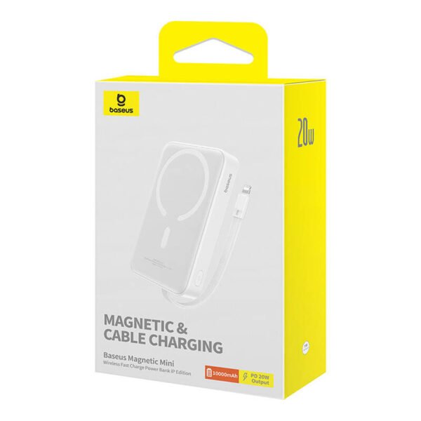 Išorinė baterija Baseus Magnetic Mini 10000 mAh, Lightning 20W MagSafe (balta) - Image 8