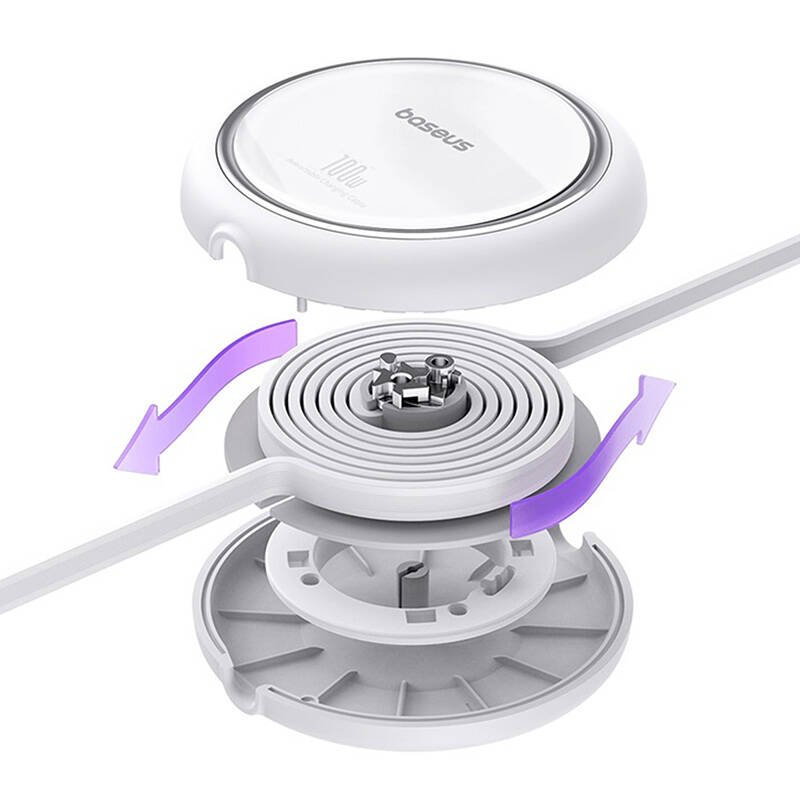 Kabelis iš USB-C į USB-C Baseus Free2Draw, PD, 100 W, 1 m (baltas) - Image 6