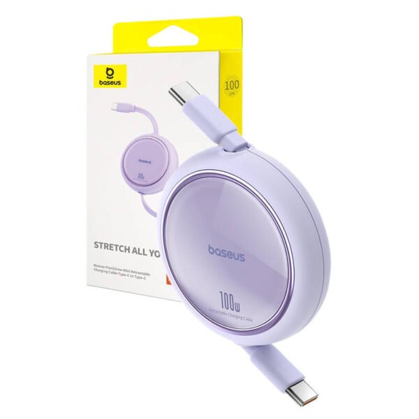 Kabelis USB-C į USB-C Baseus Free2Draw, PD, 100 W, 1 m (violetinis) - Image 9