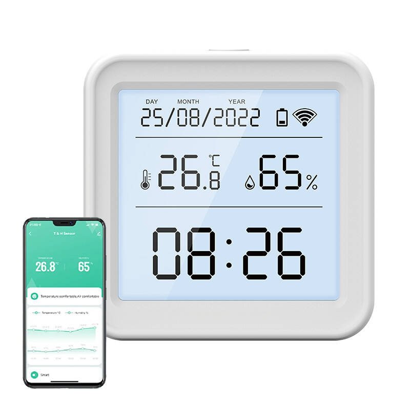 Išmanusis temperatūros ir drėgmės jutiklis WiFi Gosund S6 LCD Tuya - Image 2