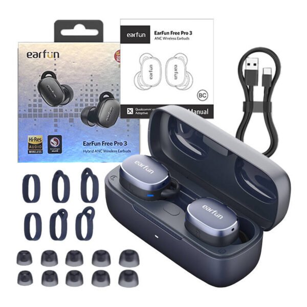Ausinės TWS EarFun Free Pro 3, ANC (mėlynos) - Image 4