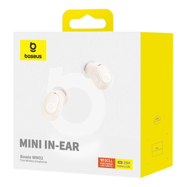 Belaidės ausinės Baseus Bowie WM02 TWS, Bluetooth 5.0 (baltos spalvos) OS - Image 8