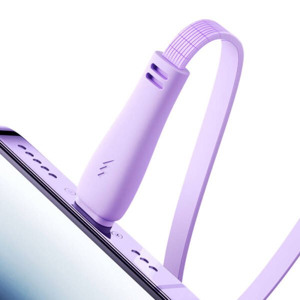 3in1 Joyroom Spalvotas USB į USB-C/žiebtuvėlį/mikro USB kabelis 3,5 A, 1 m (violetinis) - Image 3