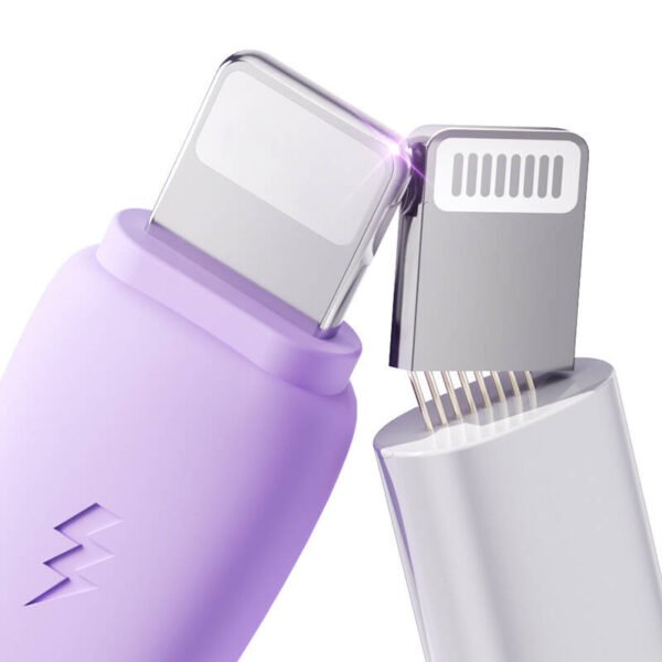 3in1 Joyroom Spalvotas USB į USB-C/žiebtuvėlį/mikro USB kabelis 3,5 A, 1 m (violetinis) - Image 4
