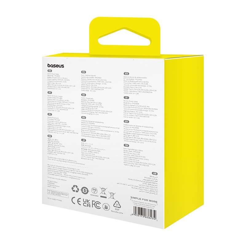 Magnetinė mini išorinė baterija Baseus 5000 mAh, USB-C 20W (juoda) - Image 19