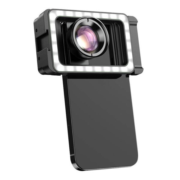 Mobilus objektyvas APEXEL APL-HB100FL23 100mm makro su LED (juodas) - Image 2