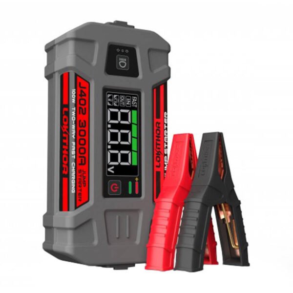 Lokithor J402 Užvedimo starteris / Boosteris 3000A + Powerbank 24000mAh + Žibintuvėlis 3-in-1 prietaisas - Image 2
