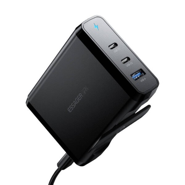 Stalo įkroviklis 2xUSB-C 1xUSB-A 140W Essager GaN (juodas) - Image 4