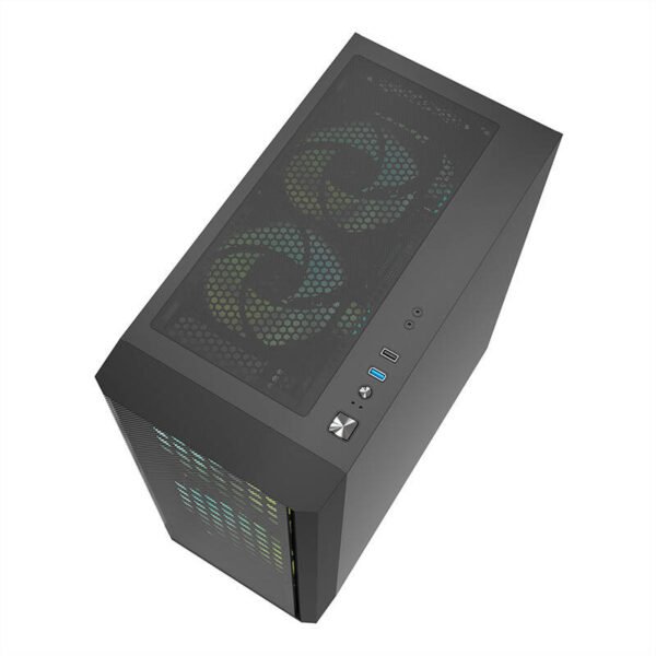 Darkflash DK360 kompiuterio korpusas (juodas) + 3 ARGB ventiliatoriai - Image 6