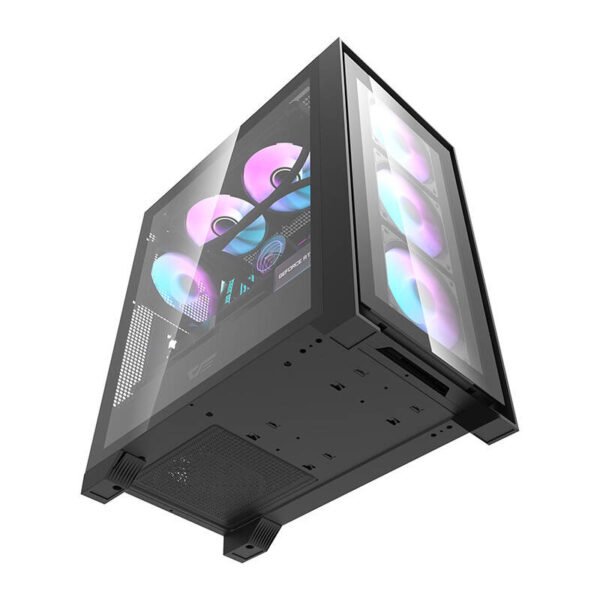 Darkflash DRX70 GLASS kompiuterio korpusas (juodas) + 4 RGB ventiliatoriai - Image 10