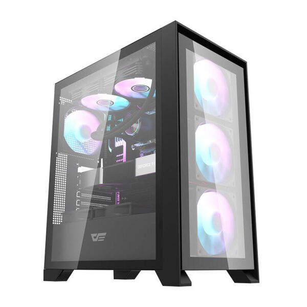 Darkflash DRX70 GLASS computer case (black) + 4 RGB fans